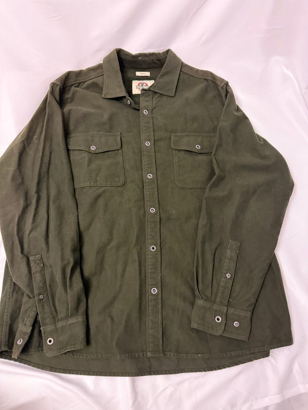 Field & Forest HWY 8 Men’s XL Olive Green Snap-Front Cotton Shirt Jacket